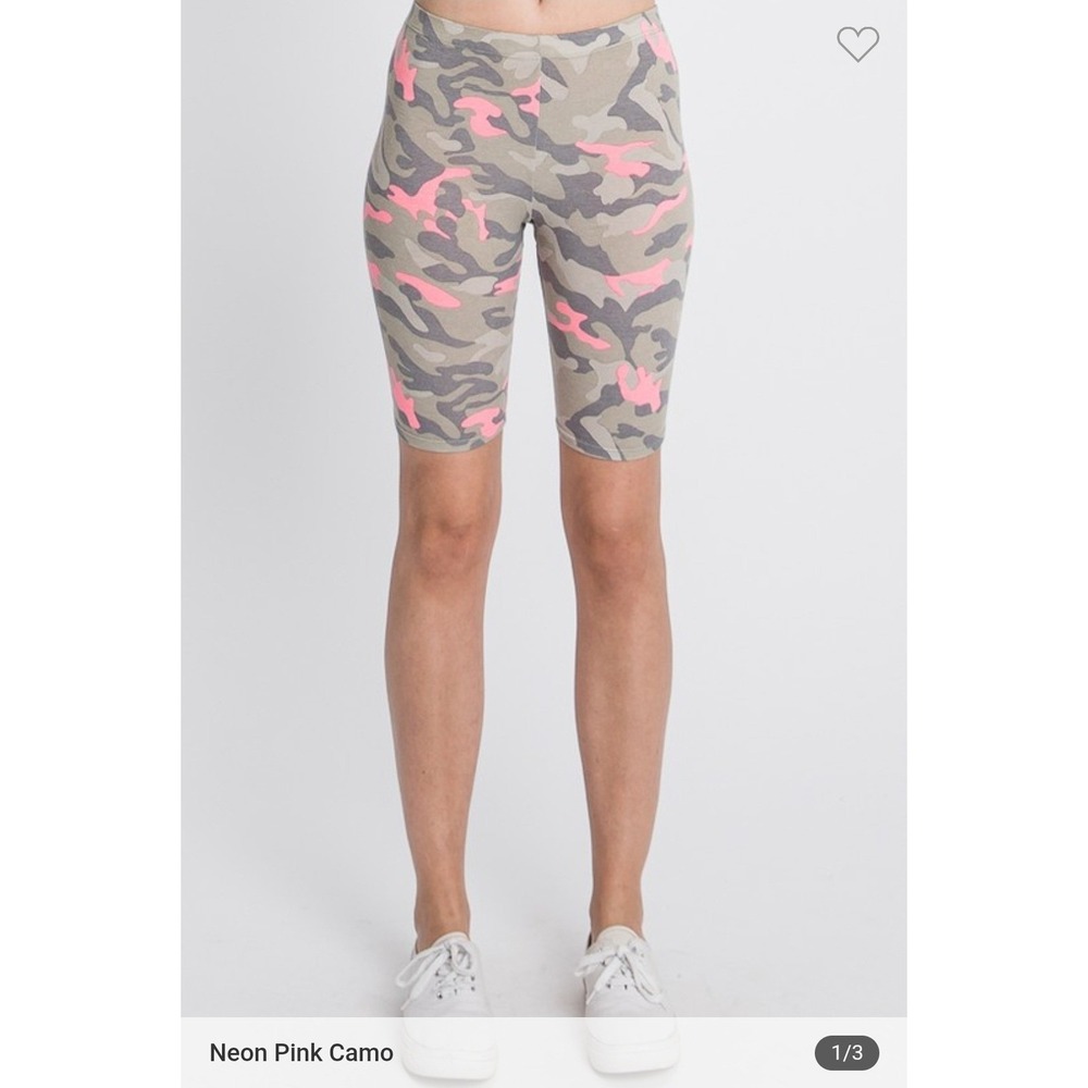 Neon Pink Camo Knee-Length Leggings – Bold Meets Comfy by Heimish